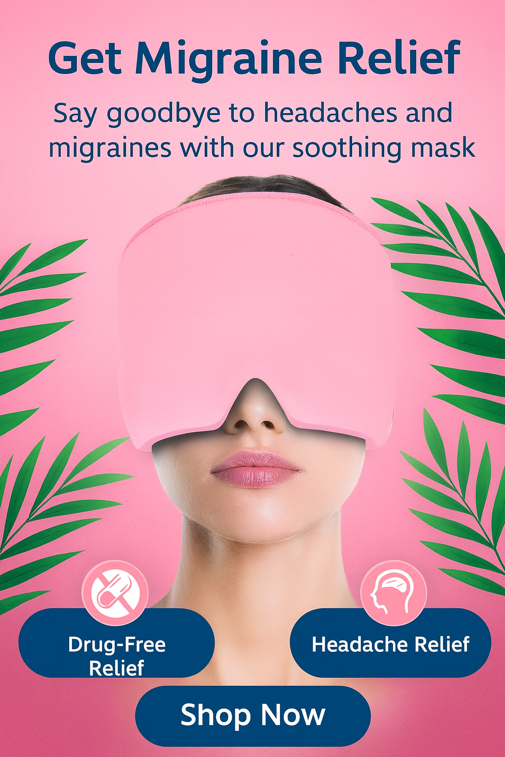 🌙 Migraine & Headache Relief Hat ❄️ Cold Therapy Comfort | 🧊 Ice Pack Head Wrap & 😌 Eye Mask for Migraine, Puffy Eyes & Tension