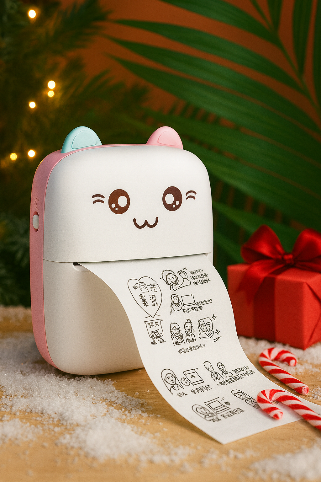 Purr-fect Print: Cute Cat Mini Portable Thermal Printer (Inkless)