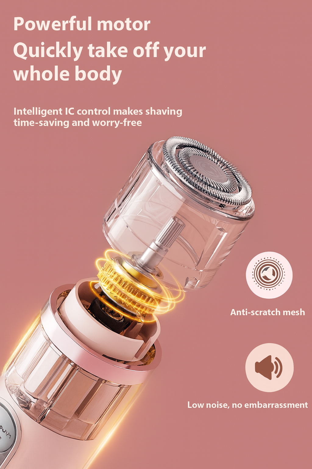 ✨ Painless Dual-Head Electric Shaver – Women’s Epilator & Bikini Trimmer 💖 Smooth Hair Removal for Face, Underarms, Legs & Bikini Line 🌸