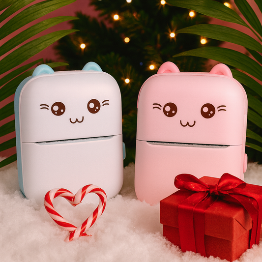 Purr-fect Print: Cute Cat Mini Portable Thermal Printer (Inkless)